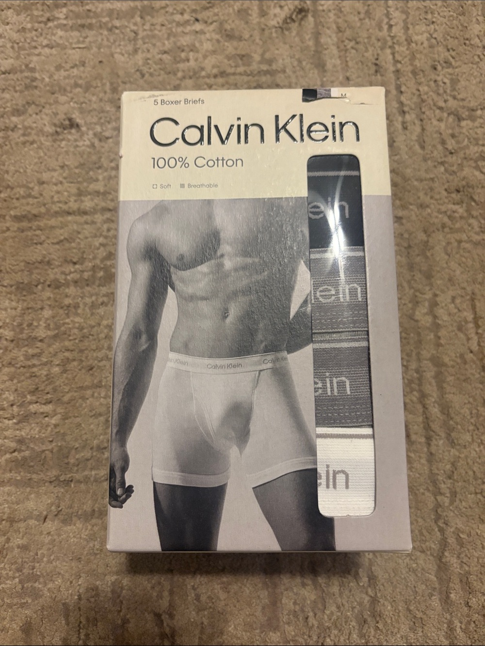 🛍 Calvin Klein Men’s M 5 Pack Boxer Briefs NEW Cotton Classic Black White Gray